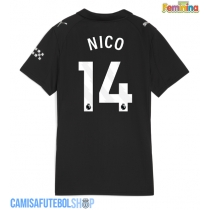 Camisa de time de futebol Manchester City Nico Gonzalez #14 Replicas 2º Equipamento Feminina 2025-26 Manga Curta